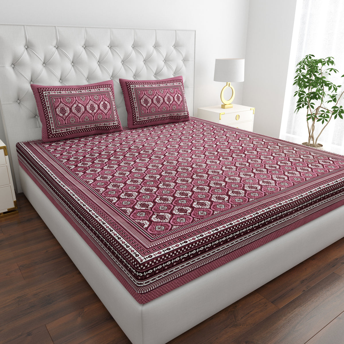 Jaipuri Block Print Bedsheet Set - Queen Size