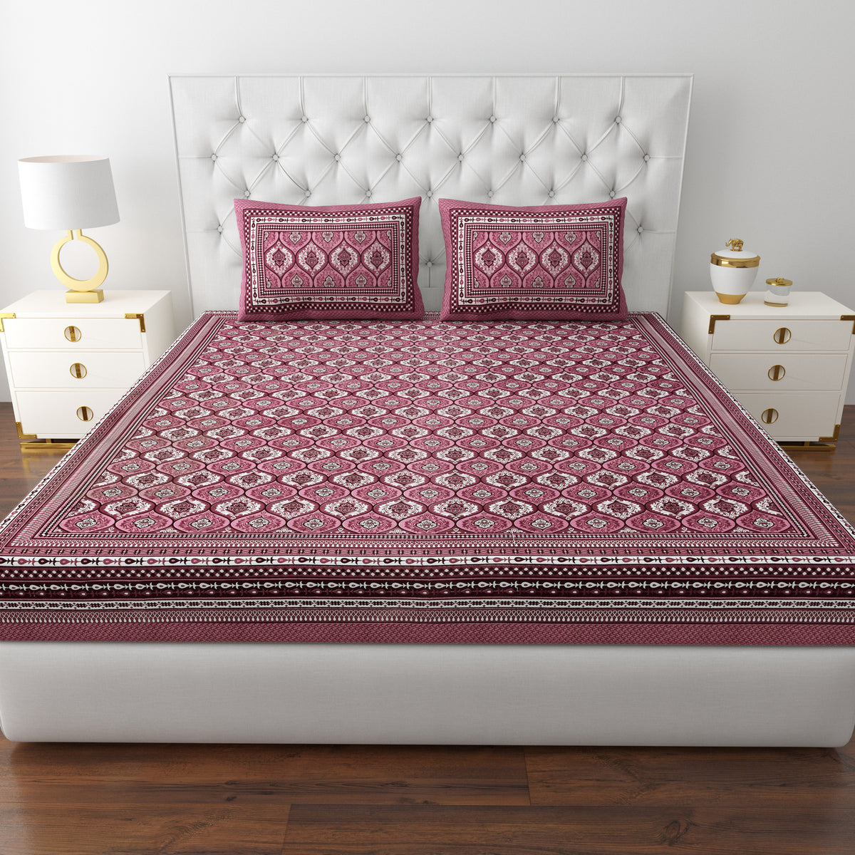 Jaipuri Block Print Bedsheet Set - Queen Size