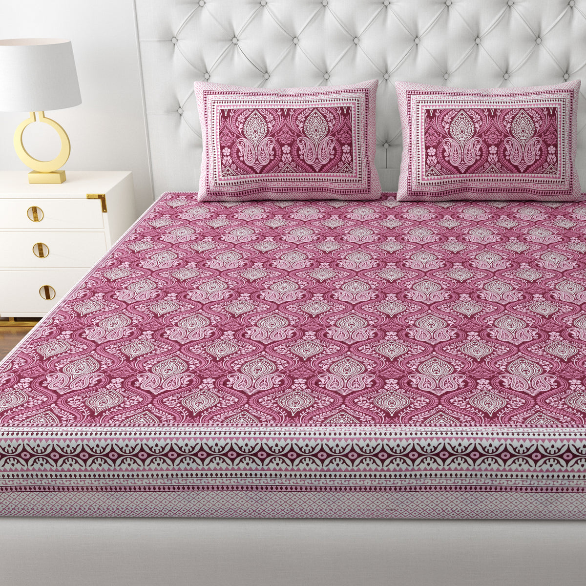 Floral Print Bedsheet Set - Queen Size