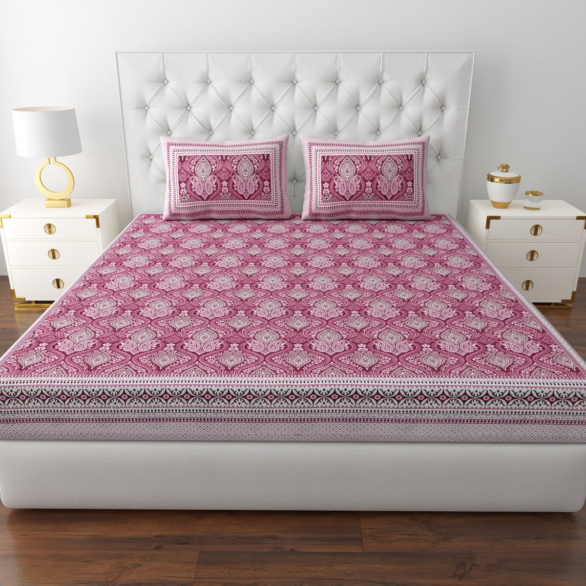 Floral Print Bedsheet Set - Queen Size