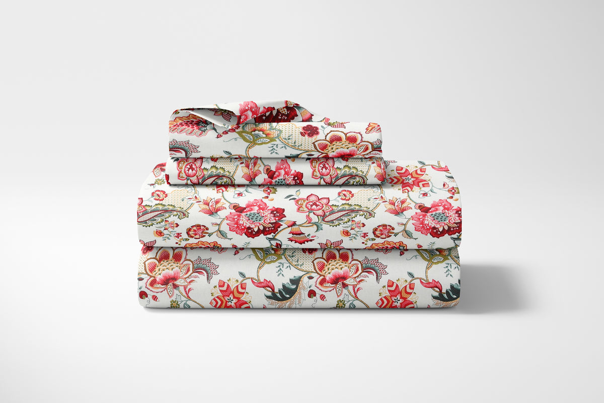 Floral Print Bedsheet Set - King Size
