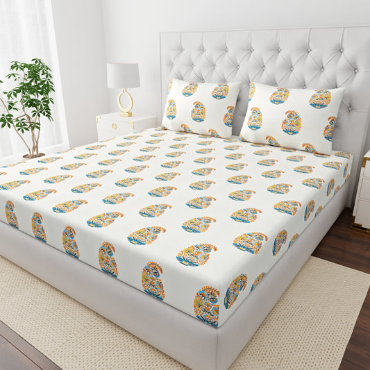 Floral Print Bedsheet Set - Super King Size