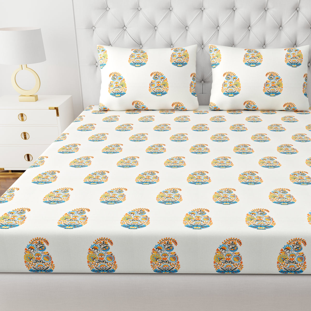 Floral Print Bedsheet Set - Super King Size