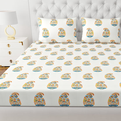 Floral Print Bedsheet Set - Super King Size