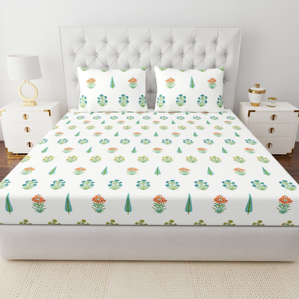 Jaipuri Block Print Bedsheet Set - Super King Size