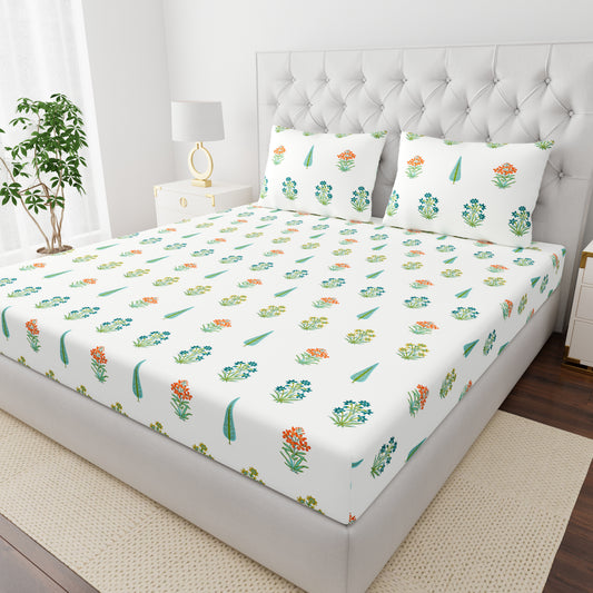Jaipuri Block Print Bedsheet Set - Super King Size